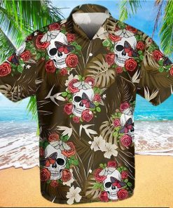 Shop Flowers Skull Summer Vibe Rose Tropical Hawaiian Aloha Shirts