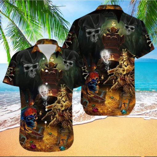 Shop From 1000 Unique Amazing Pirate Skull Finding Treasure Hawaiian Shirts