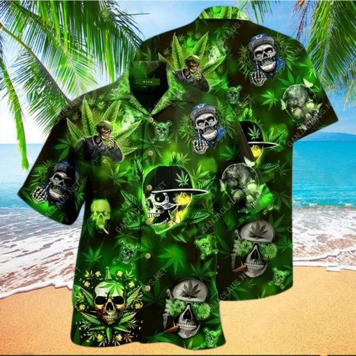 Shop Hawaiian Aloha Shirts Skull Weed Lets Get High