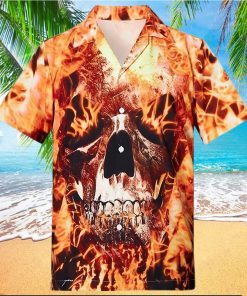 Shop Mens Hawaiian Shirts Fire Skull
