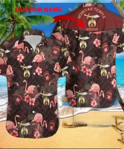 Shriners With Pink Bird Tropical Hawaiian Shirt