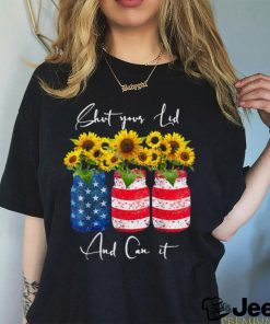 Shut your Lid and Can it Canning Sunflower 4th Of July T Shirt