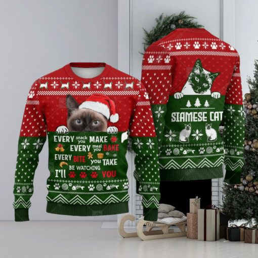 Siamese Cat Every Snack Meal Bite You Make Animals Ugly Christmas Sweater AOP Gift For Men And Women