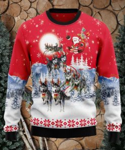 Siberian Husky Santa Claus Ugly Christmas Sweater Thankgiving Gift Men Women