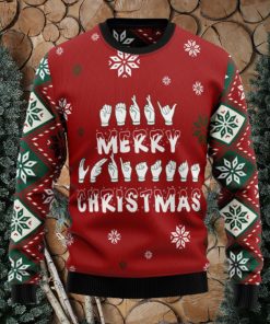 Sign Language Merry Ugly Christmas Sweater Thankgiving Gift Men Women