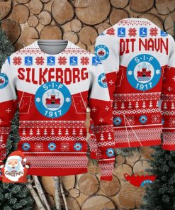 Silkeborg IF 3D Ugly Christmas Sweater Christmas Holiday Gift Custom Name For Men And Women