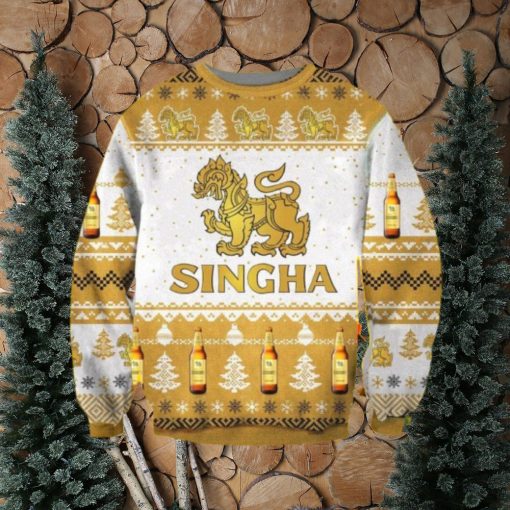 Singha Lager Beer Ugly Christmas Sweater 3D Gift For Men And Women