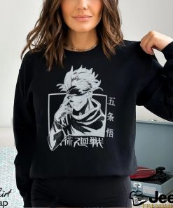 Siyah Renk Geniş Kesim Gojo Satoru Jujutsu Kaisen Baskılı Unisex Geniş Kalıp Anime T shirt