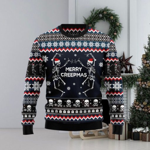 Skeleton Merry Creepmas Ugly Christmas Sweater Gift Men Women