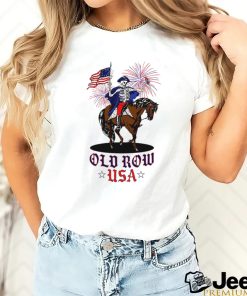 Skeleton riding horse with beer and American flag 4th of July shirt