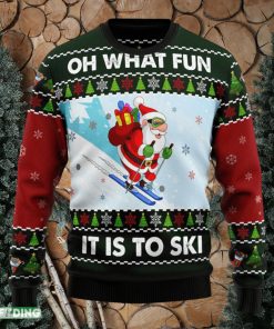 Skiing Oh What Fun Ugly Christmas Sweater Family Christmas Gift