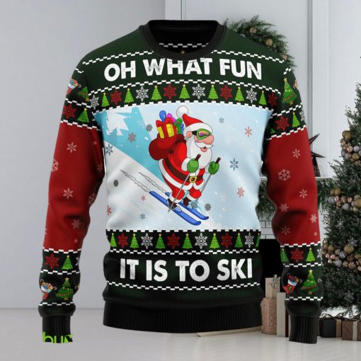 Skiing Oh What Fun Ugly Christmas Sweater Thankgiving Gift Men Women