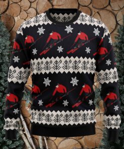 Skiing Ugly Christmas Sweater Thankgiving Gift Men Women