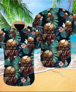 Skull Aloha Hawaiian Shirt Colorful Short Sleeve Summer Beach Casual Shirt