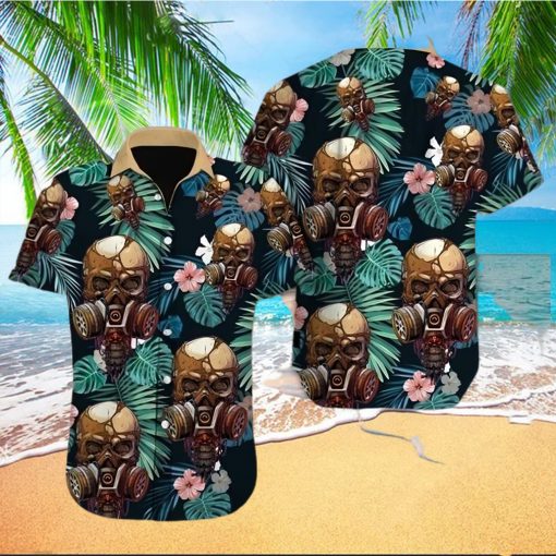 Skull Aloha Hawaiian Shirt Colorful Short Sleeve Summer Beach Casual Shirt