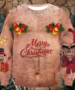 Ugly christmas clearance sweater man's chest