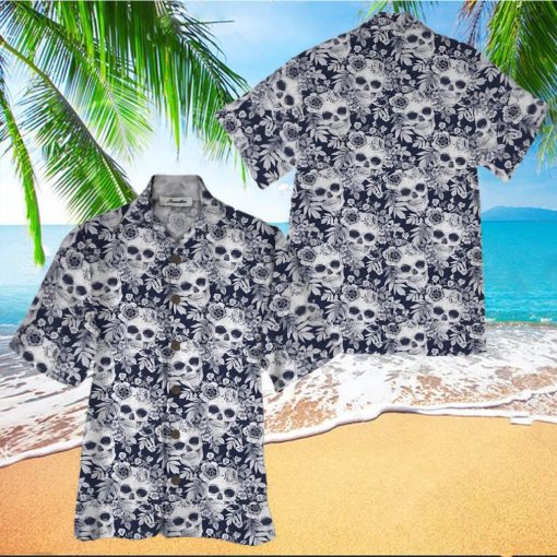 Skull Black White High Quality Unisex Hawaiian Shirt