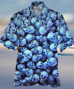 Skull Blue Awesome Design Unisex Hawaiian Shirt