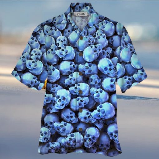 Skull Blue Awesome Design Unisex Hawaiian Shirt