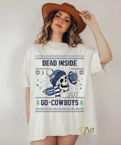 Skull Dead Inside But Go Dallas Cowboys Christmas T shirt