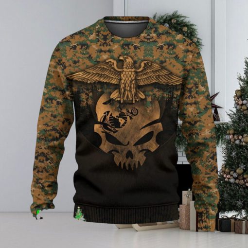 Skull Eagle Marine Corps 3D Sweater Sweatshirt AOP For Christmas Gift Men And Women