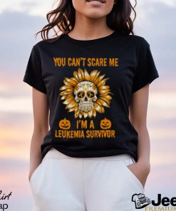 Skull Flower You Can’t Scare Me I’m A Leukemia Survivor Halloween 2023 T Shirt