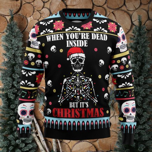 Skull Inside Ugly Christmas Sweater Thankgiving Gift Men Women