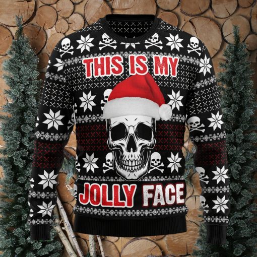 Skull Jolly Face Ugly Christmas Sweater Thankgiving Gift Men Women