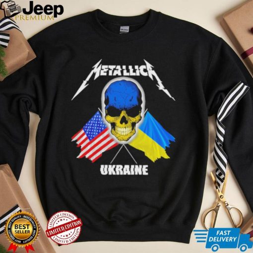 Skull Metallica American Ukraine flag 2023 shirt