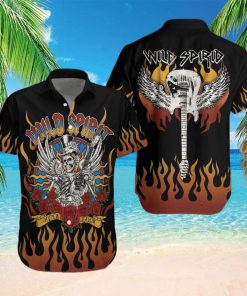 Skull Play Guitar Wild Spirit Hawaiian Aloha Shirts