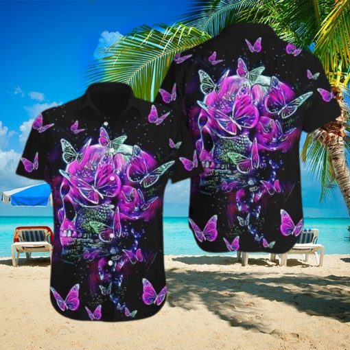 Skull Purple Hawaiian Shirt