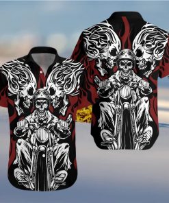 Skull Rider Motorcycle Unisex Hawaiian Shirt