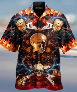 Skull Rock N Roll Hawaiian Shirt