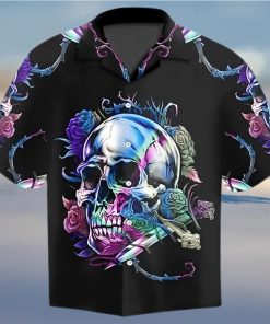 Skull Rose Pattern Hawaiian Shirt