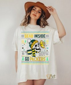 Skull dead inside but go Green Bay Packers Ugly Christmas shirt