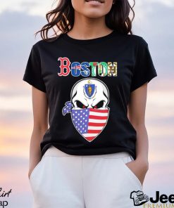 Skull wear American mask Boston all sports team shirt