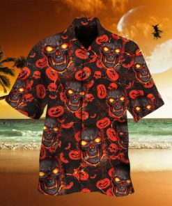 Skulls Pumpkin Hawaiian Shirt