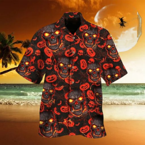 Skulls Pumpkin Hawaiian Shirt