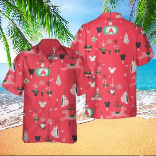 Sleeping Beauty Castle Mickey Food Hawaiian Shirts Disney Parks Xmas Merry Aloha