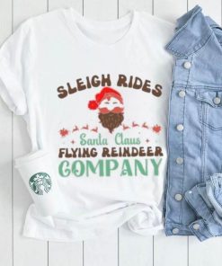 Sleigh rides Santa Claus flying reindeer company Christmas T Shirt