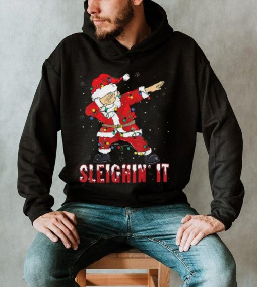 Sleighin It Dabbing Santa With Christmas Lights Christmas Unisex Shirt