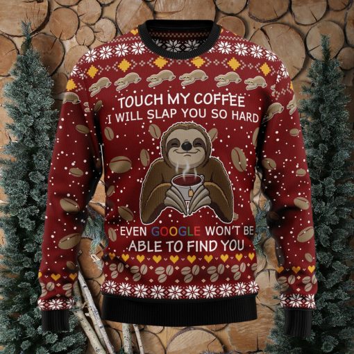 Sloth Coffee Ugly Christmas Sweater Thankgiving Gift Men Women