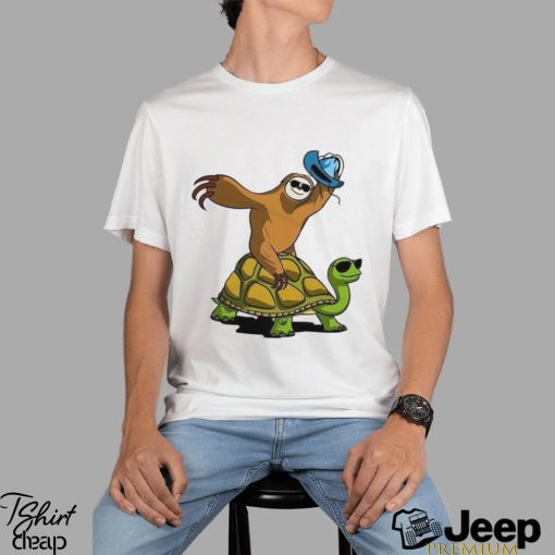 Sloth Cowboy Riding Turtle T Shirt Classic Hoodie