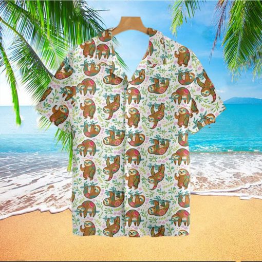 Sloth Flower Tropical Hawaiian Shirt For Men And Women