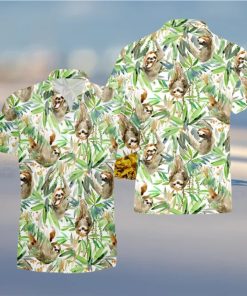 Sloth Hawaiian Shirts, Animal Lover Shirt, Sloth Lover Shirt, Animal Lover Gift, Lazy Sloth Shirts , Meditating Sloth Tee