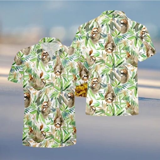 Sloth Hawaiian Shirts, Animal Lover Shirt, Sloth Lover Shirt, Animal Lover Gift, Lazy Sloth Shirts , Meditating Sloth Tee