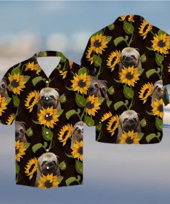 Sloth Sunflower Hawaiian Summer Beach Shirt Full Over Print