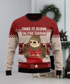 Sloth Take It Slow Ugly Christmas Sweater Gift Men Women