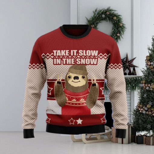 Sloth Take It Slow Ugly Christmas Sweater Gift Men Women