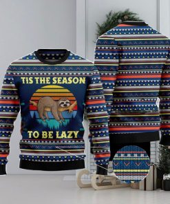 Sloth Tis the season Family Gift Ugly Christmas Sweater